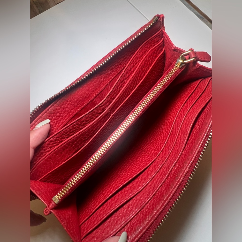 Prada Scarlet Leather Zip Wallet - Picture 6 of 16